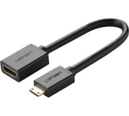 Кабель UGREEN 20137 Mini HDMI Male to HDMI Female Adapter. Длина: 22 см. Цвет: черный