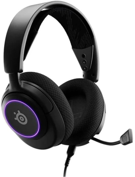 Гарнитура игровая SteelSeries Arctis Nova 3, для компьютера и игровых консолей, накладные, проводные, черный [61631]
