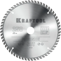 Диск пильный по дереву Precission 250x30 мм, 60Т KRAFTOOL 36952-250-30