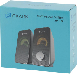 Колонки Oklick OK-122, 2.0, черный [1458492]
