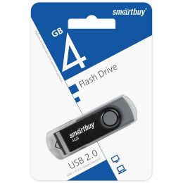 Smartbuy USB Drive 4GB Twist Black SB004GB2TWK