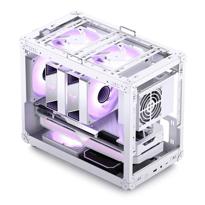 Корпус без блока питания Case JONSBO C6 MAX Handle, Mini-Tower, TG, no fan, 1xUSB-A 3.0 + 1xUSB-C 3.1, mATX, mITX White (C6 MAX White)