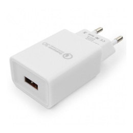 Cablexpert Адаптер питания, Qualcomm QC 3.0 , 100/220V - 1 USB порт 5/9/12V, белый MP3A-PC-16