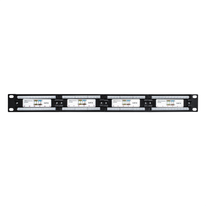 Патч-панель ExeGate EPP3-19-24-8P8C-C6-110D (19", UTP, 24 port, cat.6, KRONE&110(dual IDC), 1U, RoHS, Black, RTL) EX281080RUS