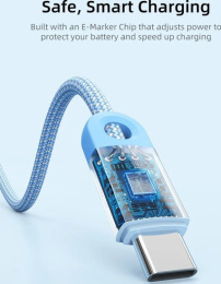 Кабель USB-C CABLETIME CUP0E (CT-CM100-PBL0.5) синий 0,5 м для смартфонов, планшетов