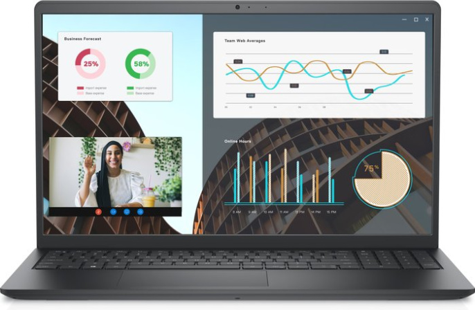 Ноутбук Dell Vostro 3530-2623 15.6" 1920 x 1080, IPS, 120 Гц, Intel Core i3 1305U, 8 ГБ DDR4, SSD 512 ГБ, видеокарта встроенная, без ОС, цвет крышки черный, аккумулятор 41 Вт·ч, цвет корпуса черный, LAN