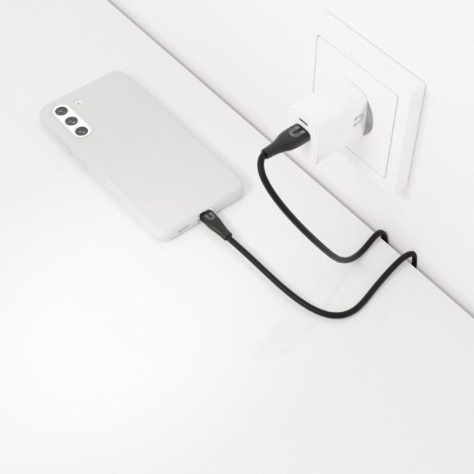 Кабель Uzay, USB Type-C m - USB Type-C m , 1.2м, 3A, черный [uz-12cc-c1809-9-bk]
