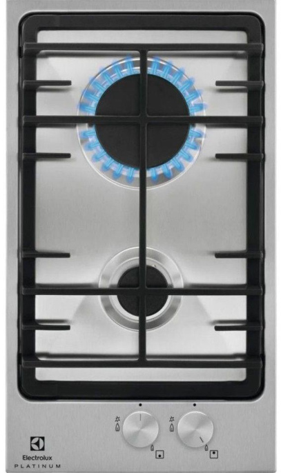 Газовая варочная панель Electrolux EGG3322NVX, 2 конфорки, нержавеющая сталь, серебристый