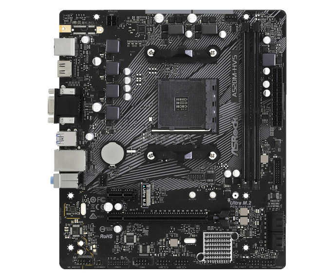 Материнская плата ASRock A520M-HVS, Socket AM4, AMD A520, mATX, Ret