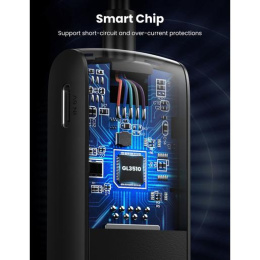 Хаб UGREEN CM416-80657 USB-A 3.0 to 4 USB-A 3.0, с проводом 1m; Поддержка жесткого диска 12 ТБ; С портом питания Type-C; Светодиодные индикаторы; Скорость до 5 Гбит/с; Драйвер не требуется; Black