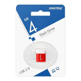 Smartbuy USB Drive 4GB LARA Red SB4GBLara-R
