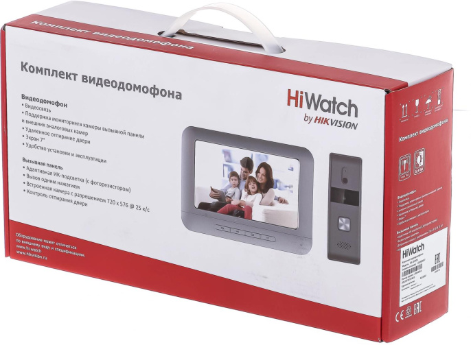 Комплект домофона HIWATCH DS-D100K,  серебристый