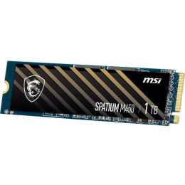 Твердотельный накопитель MSI SSD SPATIUM M450, 1000GB, M.2 22x80mm , NVMe, PCIe 4.0 x4, 3D TLC, R/W 3400/2500, IOPs , TBW 350, DWPD 0.19 5 лет S78-440L0M0-P83