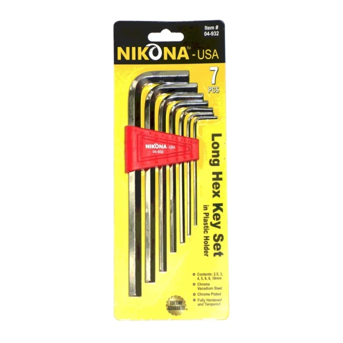 Набор шестигранных ключей NIKONA в футляре, 7шт, 2,5-10мм 04-932