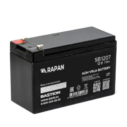 БАСТИОН RAPAN SB 1207 АКБ AGM 12V 7Ач I зар.2,1А, ножевые клеммы F1 9163