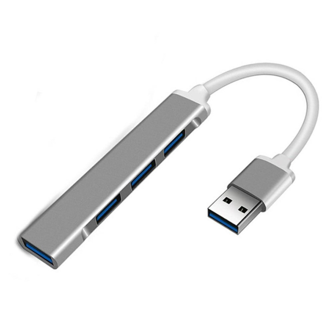 ORIENT CU-322, USB 3.0 USB 3.1 Gen1 /USB 2.0 HUB 4 порта: 1xUSB3.0+3xUSB2.0, USB штекер тип А, алюминиевый корпус, серебристый 31234