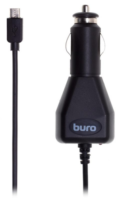 Автомобильное зарядное устройство Buro XCJ-048-EM-1A,  microUSB, 5Вт, 1A, черный