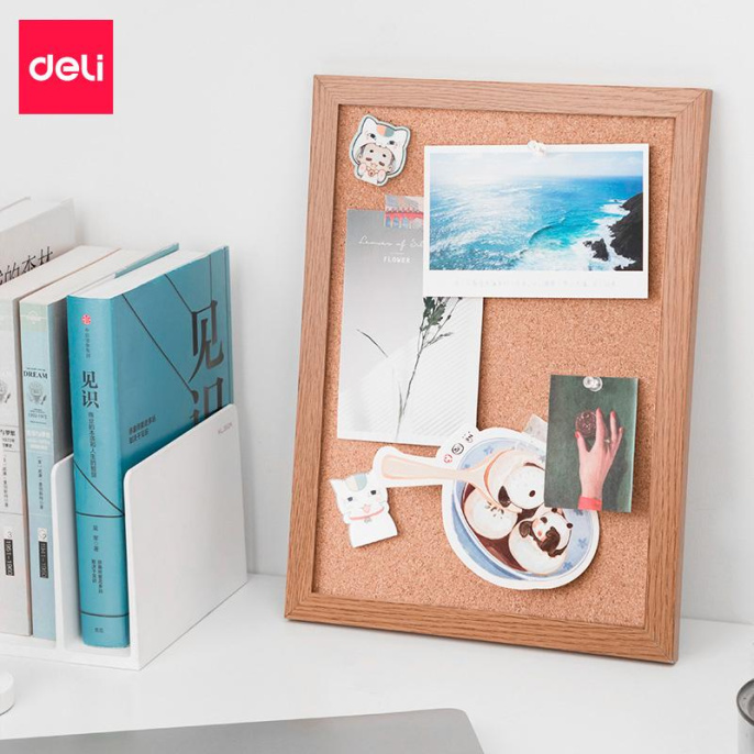 Доска пробковая Deli 8705 желтый 34х23см