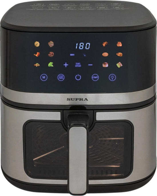 Аэрогриль Supra GS-7780 8л 1950Вт серебристый/черный