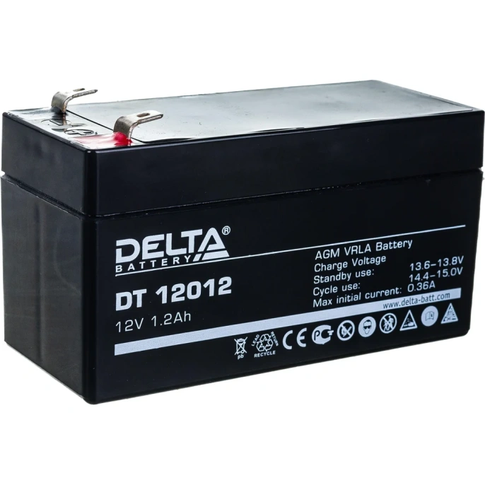 Аккумуляторная батарея Delta DT 12012 для ИБП, 12В, 1.2Ач