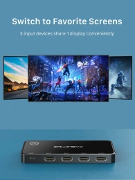 Переключатель CABLETIME CP31B (CT-HS4K3-PB) HDMI 3-в-1, 4K@30 Гц, черный