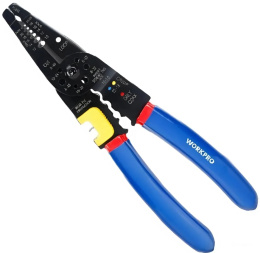Клещи обжимные WorkPro WP291009 (функция многократной зачистки, скрайбирования проволоки, двухцветная нескользящая ручка)
