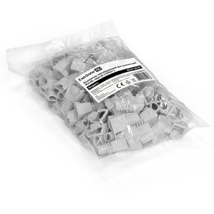 Колпачок ExeGate BC45-100-GY изолирующий для коннектора RJ-45, серый (100шт) EX205296RUS