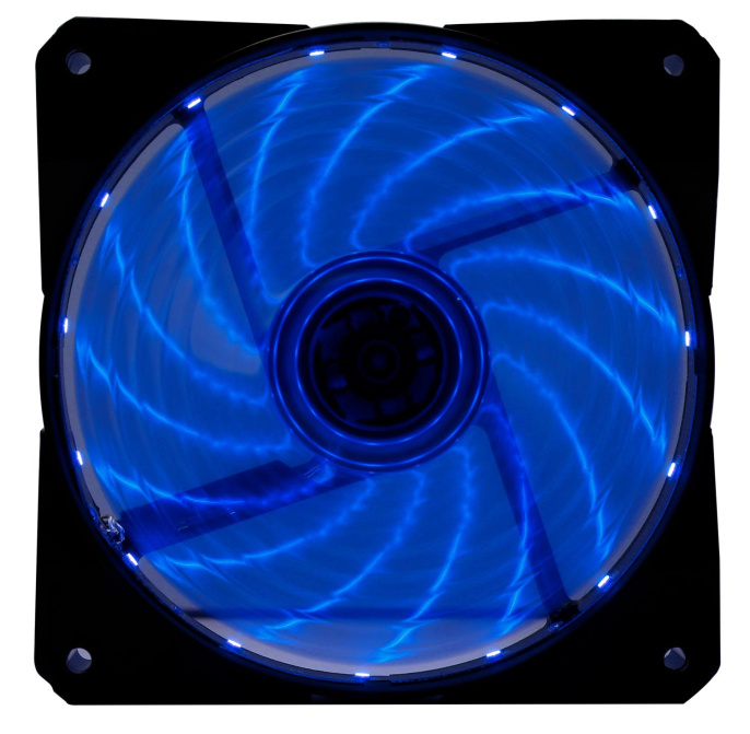 Вентилятор Digma DFAN-LED-BLUE 120мм, 3-pin, от БП:4-pin Molex , 1200об/мин, 23 дБ, RGB, черный, Ret