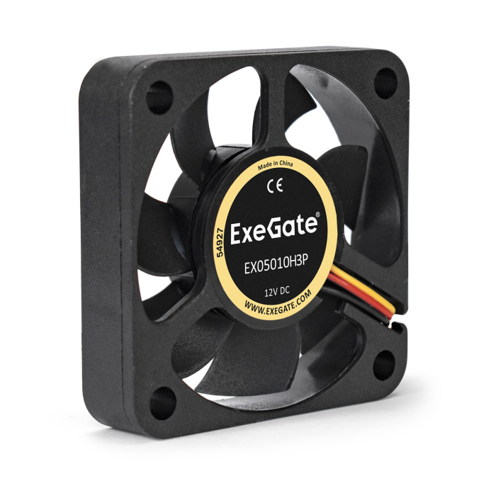 Вентилятор 12В DC ExeGate EX05010H3P (50x50x10 мм, Hydraulic bearing (гидродинамический), 3pin, 5000RPM, 27dBA) EX253943RUS