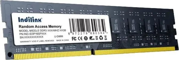 Оперативная память INDILINX IND-ID3P16SP08X DDR3 - 1x 8ГБ 1600МГц, DIMM, Ret