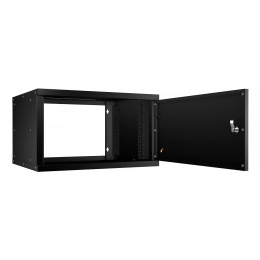Cabeus WSC-05D-6U55/45m-BK Шкаф телекоммуникационный настенный 19" 6U, серия LIGHT разборный, дверь металл, цвет черный
