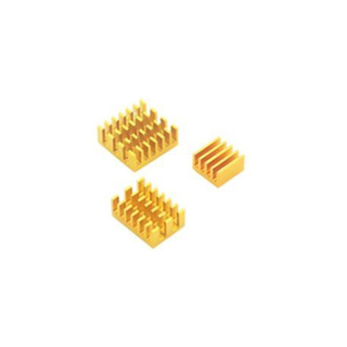 Набор радиаторов ACD RA539 Gold 3 in 1 Heat Sink Set Aluminum 15x10x5мм, 14x14x6мм и 8.8x8.8x5мм for Raspberry Pi 4B комплект из 3шт