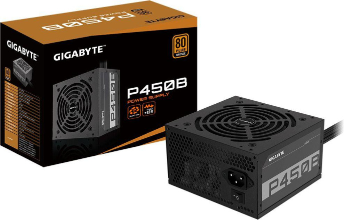 Блок питания Gigabyte GP-P450B,  450Вт,  80 PLUS BRONZE,  120мм, черный, retail
