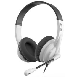 Гарнитура A4Tech HU-10 черный/белый 2м накладные USB HU-10/USB/BLACK+WHITE