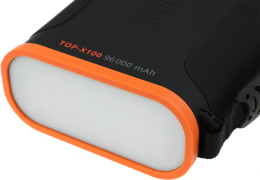 Электростанция портативная TopON TOP-X100 96000mAh 3A QC3.0 3xUSB черный/оранжевый чехол в комплект