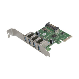 Контроллер ExeGate EXE-314 PCI-E x1 v2.0, 4*USB3.0 ext., разъем доп.питания SATA 15pin, VIA Labs Chipset VL805 EX283716RUS