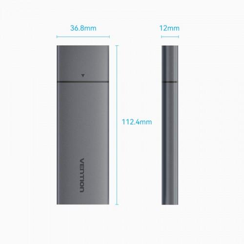 Корпус для SSD Vention USB 3.1 Gen 2-C M.2 NVMe Серый (KPGH0)