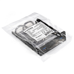 Планка USB на переднюю панель ExeGate U3H-622, 3,5", 2*TypeA +2*TypeC (USB 3.2 Gen2 (SuperSpeed USB 10Gbps), черная, металл, подсоединение к мат. плате) EX297553RUS