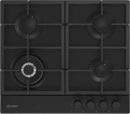 Газовая варочная панель Indesit THPM 642 WS/BL/I, 4 конфорки, металл, черный