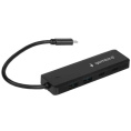 Gembird Разветвитель USB3.1 2xUSB, 2xType-C, с доп.пит Type-C ,кабель Type-C 19см, черный, коробка UHB-C425