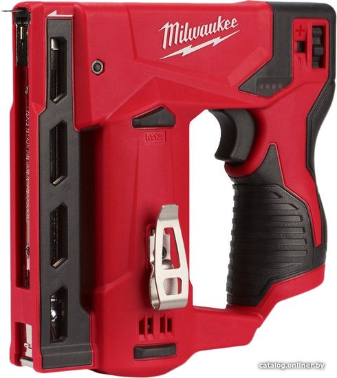 Степлер Milwaukee M12 BST-0 4933459634 тип скобы: Т50, емкость магазина: 84 шт; ширина скобы: 11,4 мм, длина скобы: 6-14 мм, количество циклов: 140 циклов/мин, АКБ