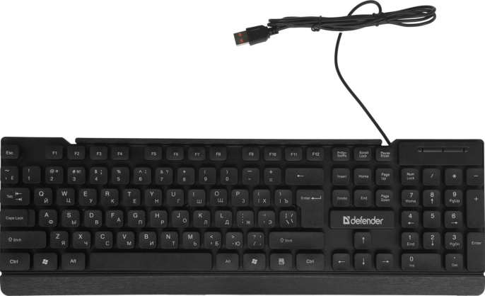 Клавиатура Defender Element HB-190, USB, мембранная,  черный [45191]