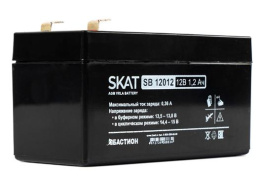 2530 Бастион SKAT SB 12012 АКБ СК 12В/1,2 Ач/F1/Срок службы 6 лет/1,5 л.г