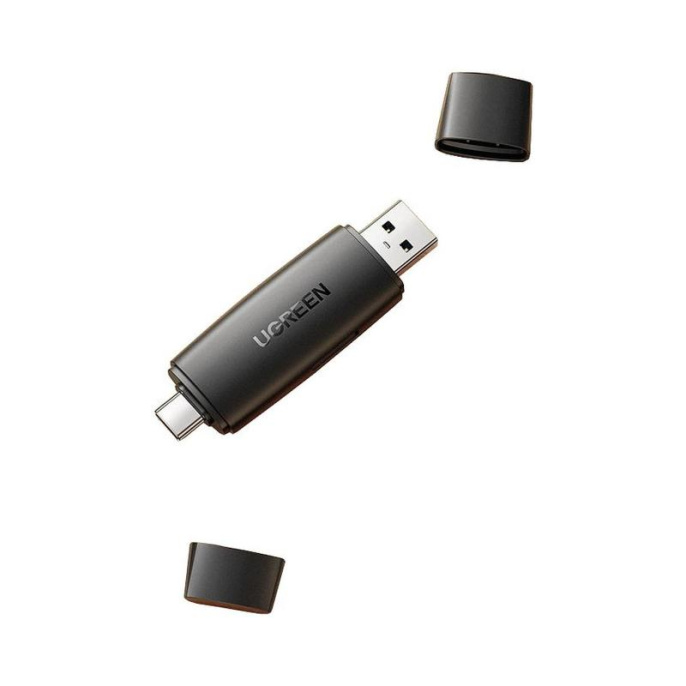 Кардридер многофункциональный UGREEN CM304 (80191) Multifunction USB-C +USB TF/SD 3.0 Card Reader. Цвет: черный