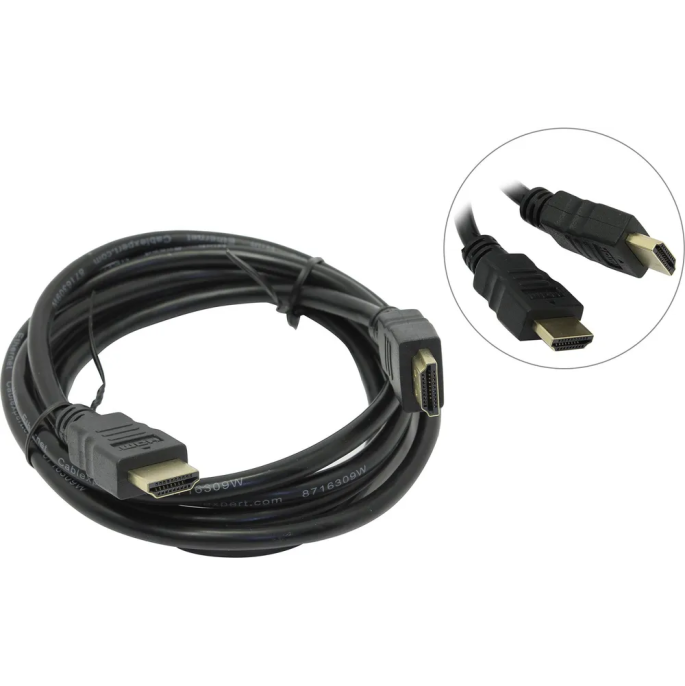 Bion Кабель HDMI v1.4, 19M/19M, 3D, 4K UHD, Ethernet, CCS, экран, позолоченные контакты, 1.8м, черный [BXP-CC-HDMI4L-018]