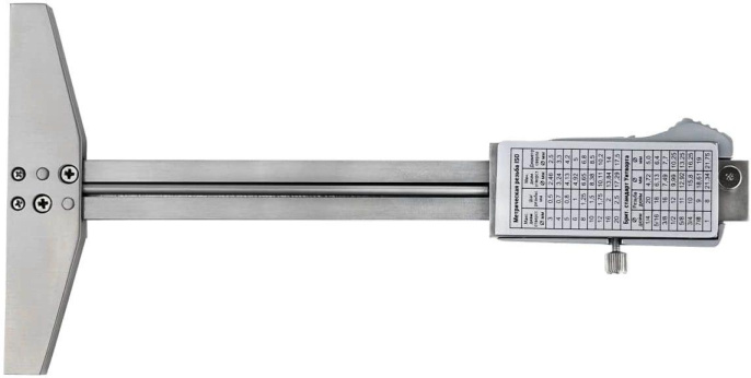 Штангенглубиномер нониусный RGK SCG-100 черный пластиковый футляр 756945