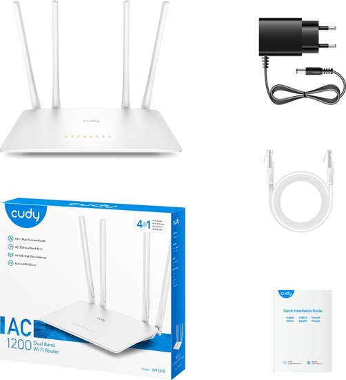Роутер беспроводной Cudy WR1200 AC1200 10/100BASE-TX белый