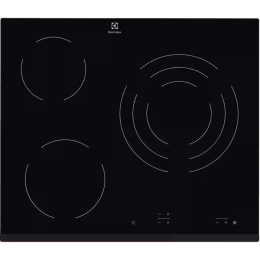 Встраиваемые электрические панели ELECTROLUX/ Электрическая, 59x52 см, стеклокерамика, 3 конфорки, сенсорное управление, независимая, черная EHF6232FOK