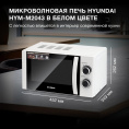 Микроволновая Печь Hyundai HYM-M2043 20л. 700Вт белый/черный