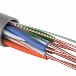 Rexant 01-0043-25 Кабель витая пара U/UTP, CAT 5e, PVC, 4PR, 24AWG, INDOOR, SOLID, серый, 25м,